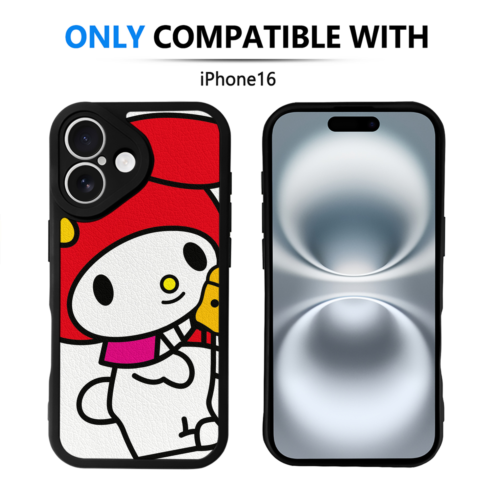 （画像用） Hello Kitty ハローキティ 【iPhone 16シリーズ対応】シリコンスマホケース（レザー調） 材質：シリコン